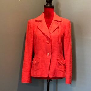 Talbots Coral Italian Fabric Jacket Size 6